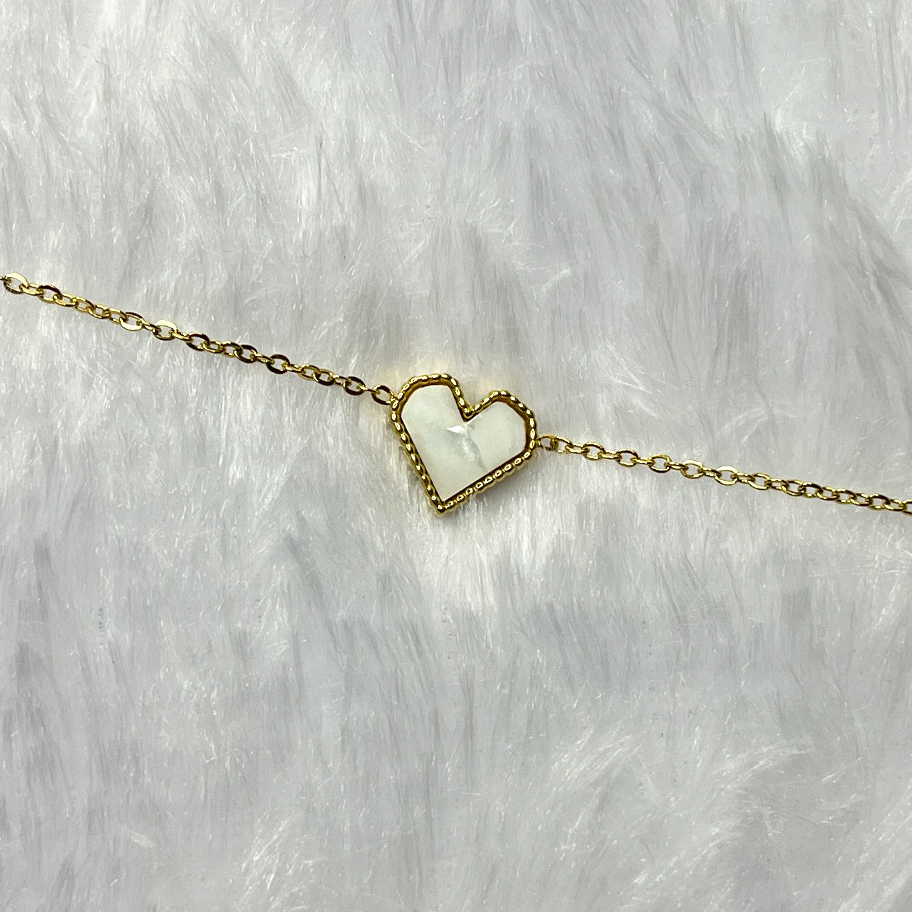 Stainless Steel Black & White Heart Bracelet