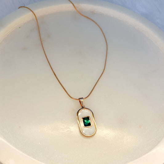 Stainless steel Rose Gold  Cubic Pendent Necklace