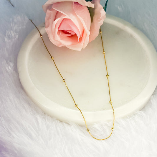 Stainless steel Gold Plated Simple Necklace