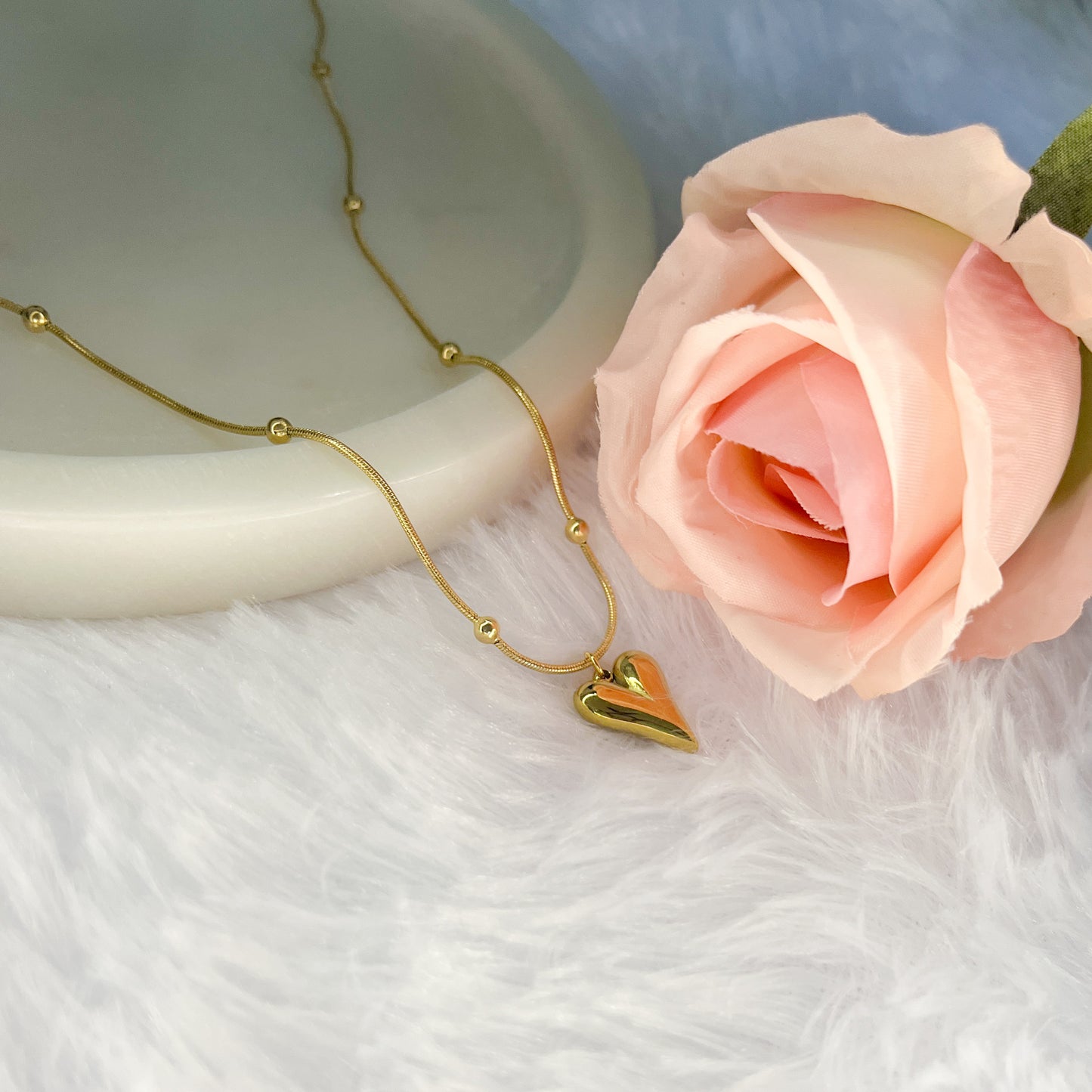 Stainless Steel Cute Heart Necklace