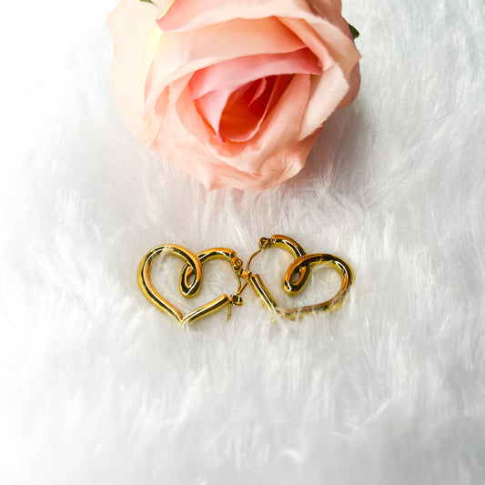 Stainless Steel Anti Tarnish Heart Shape Hoops Earring