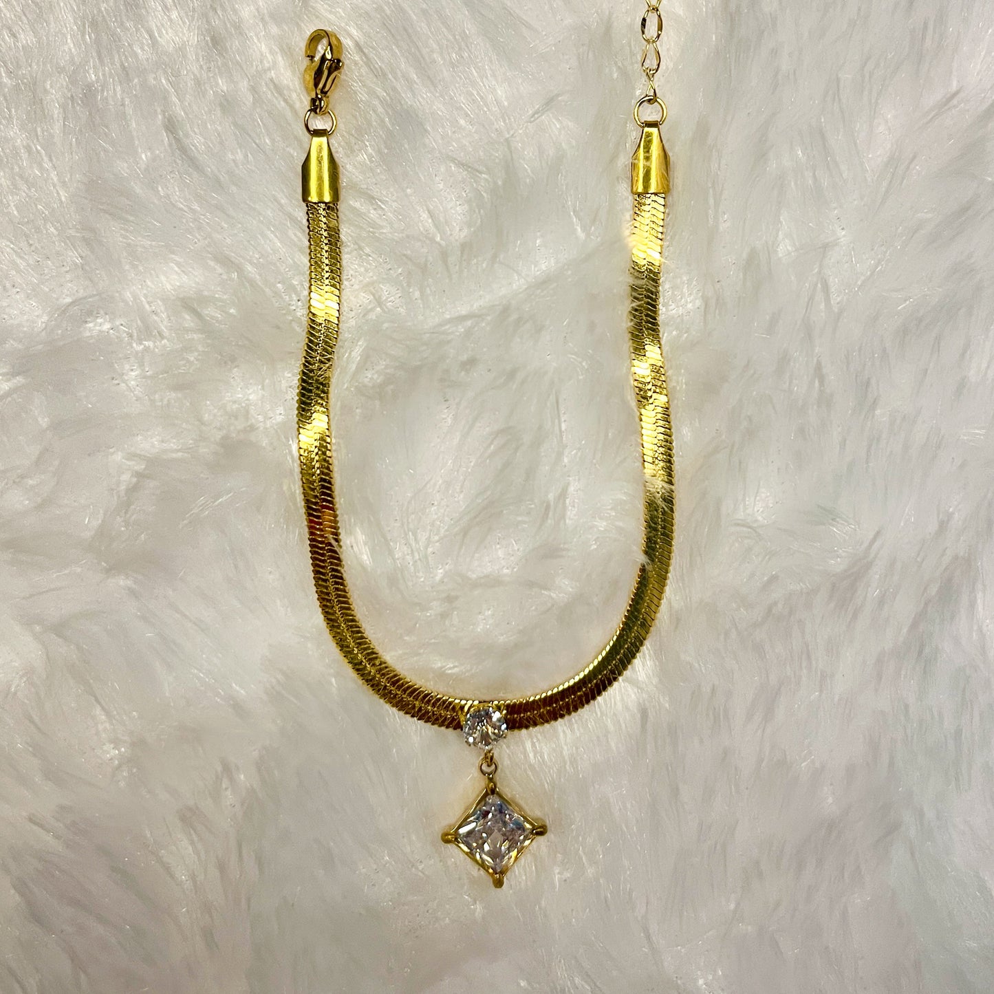 Stainless Steel Zirconia Chain Bracelet