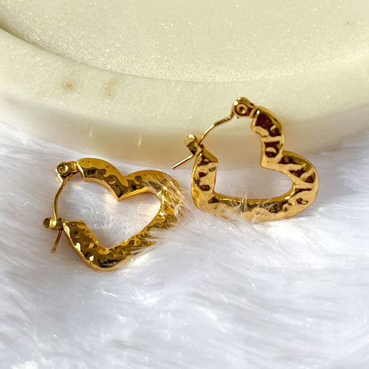 Stainless Steel Anti Tarnish Heart Hoops Earring