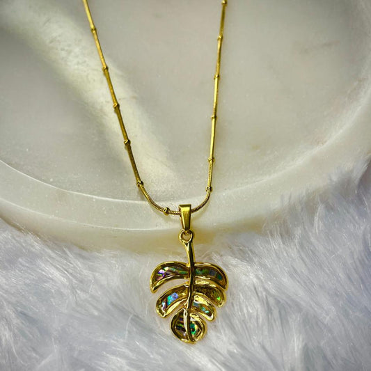 Stainless steel Leaf Pendant Necklace